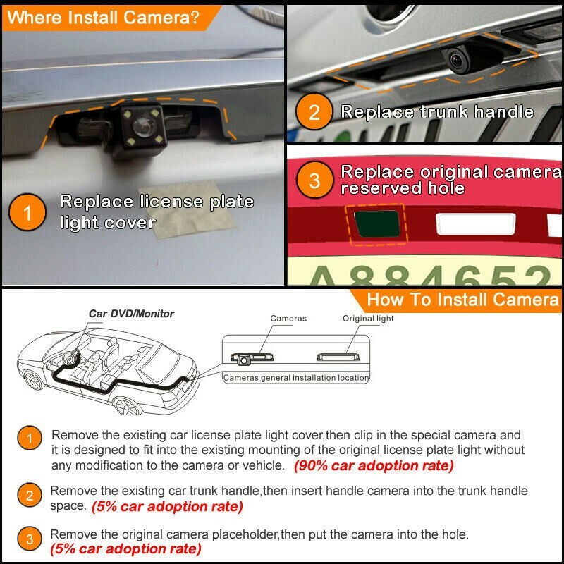 Car Reverse Rear View Backup camera For Scion xB 2003 2004 2005 2006 Guide Line
