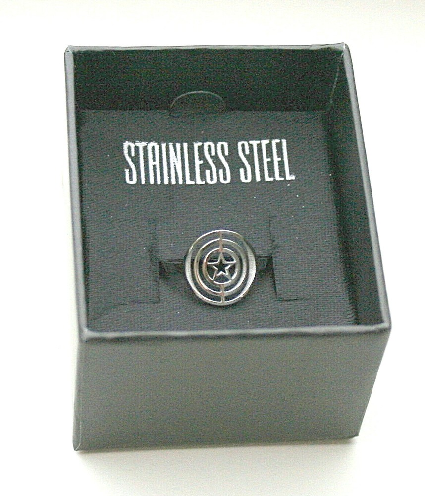 Marvel Comics Captain America Shield SS Wire Basket Ring New NOS Box sz 7
