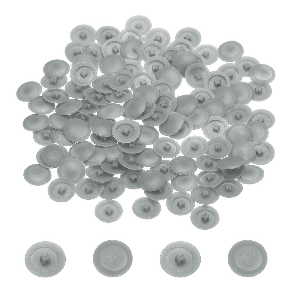 158Pcs 12mm Plastic Self-Tapping Phillips Screw Cap Covers Light Gray