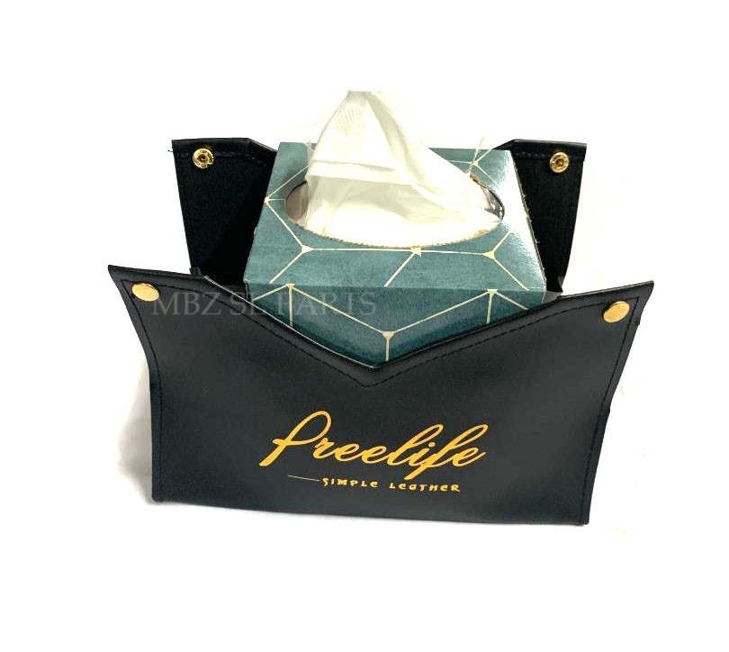 Preelife Vinal Tissue Box Holder Organizer for Bathroom Office Car Tabletop US