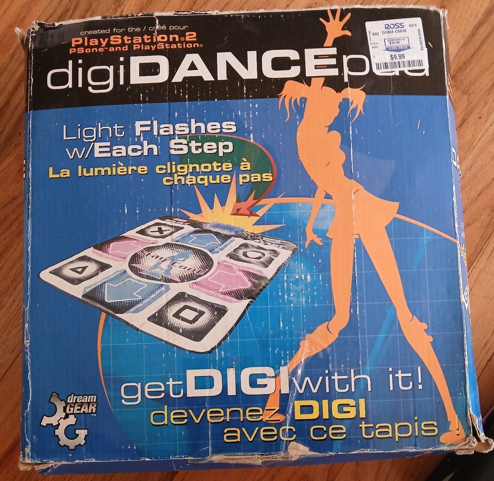 ps2 accessories: dance pads, controllers, microphone, headset.