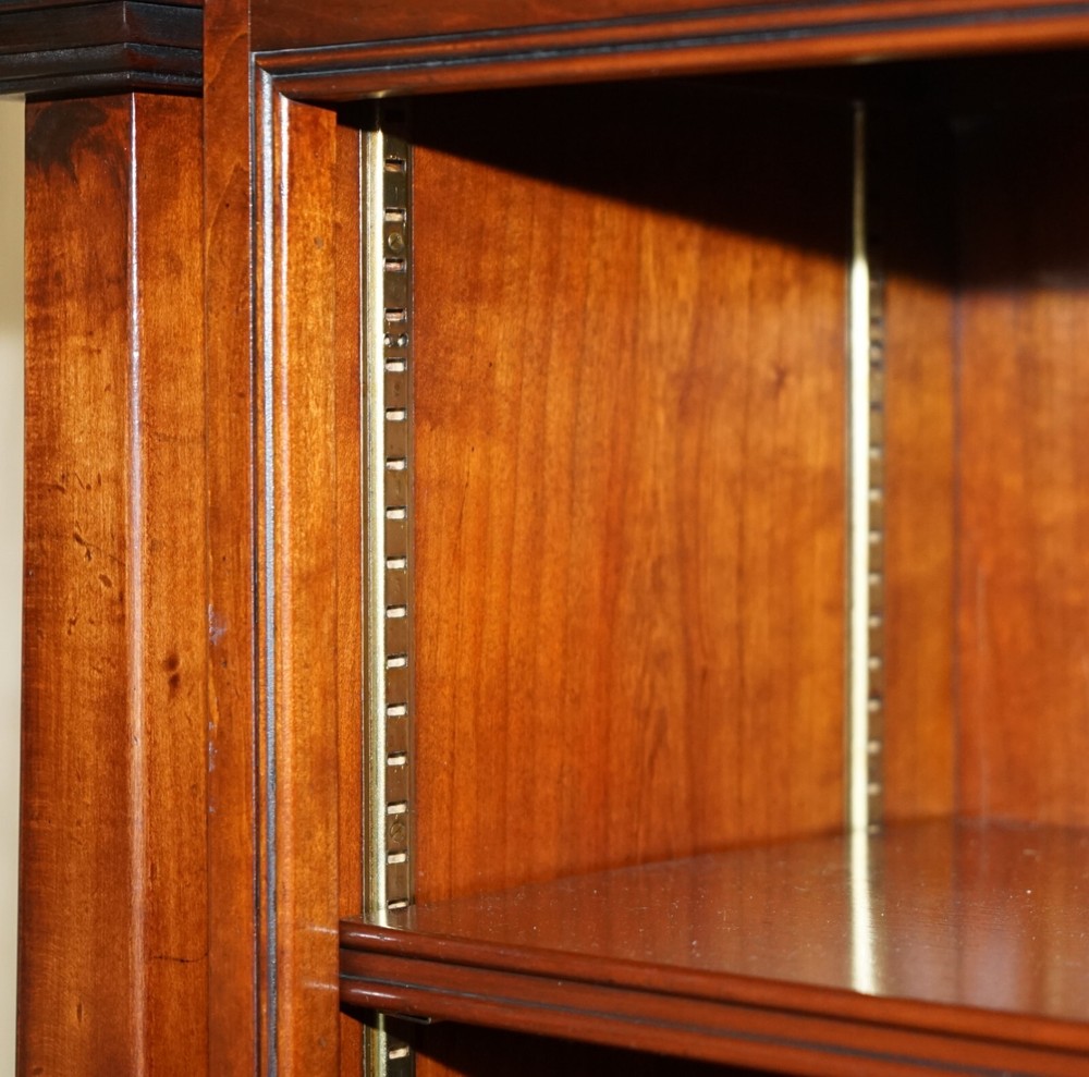 REH KENNEDY HARRODS LONDON SOLID MAHOGANY OPEN PILLARED DWARF LIBRARY BOOKCASE
