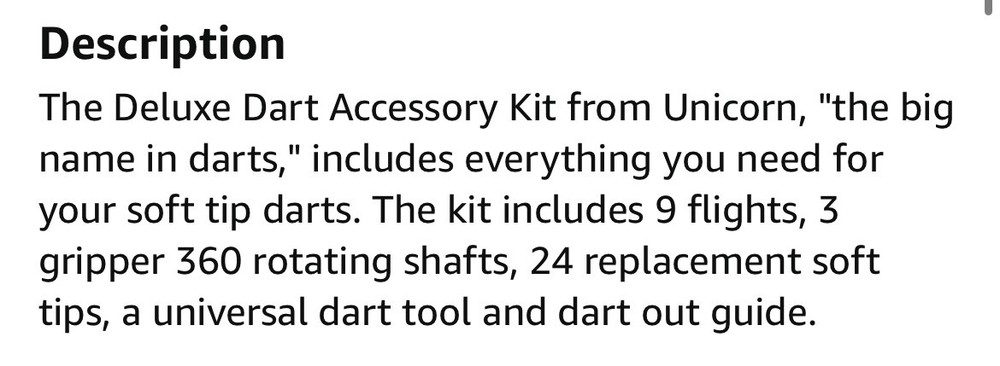 UNICORN Dart Accessory Kit (Soft Tip)