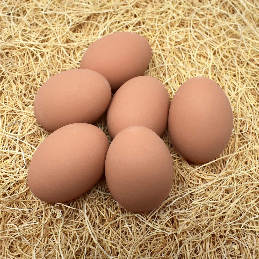 Ceramic Nest Eggs 6-Pack (Brown)