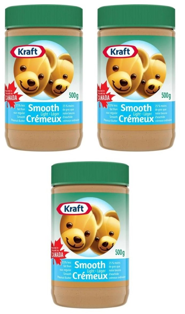 Kraft Smooth Light Peanut Butter, 500g (3 Pack)