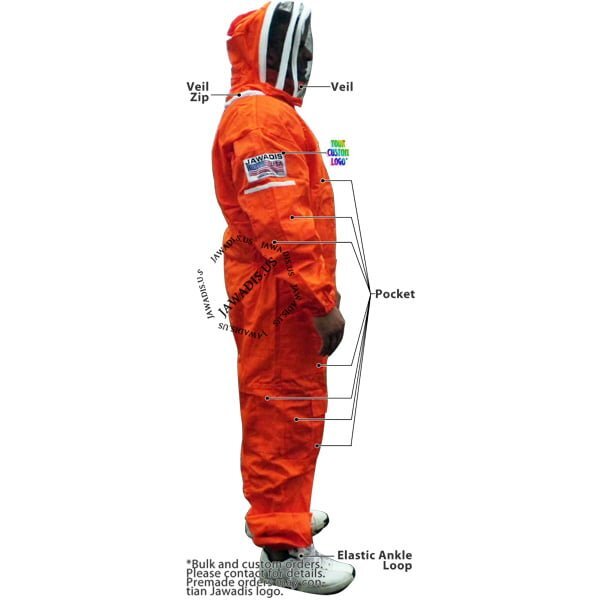 Adult White Bee Suit Medium - Complete Protection, Durable