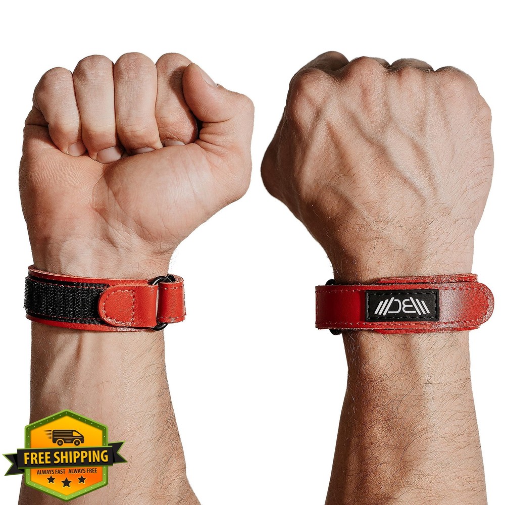 WARM BODY COLD MIND Leather Wrist Wraps Basic Red 2.0 M