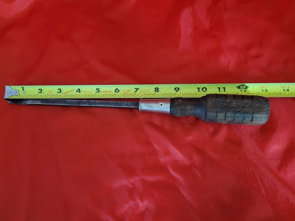 MAC 1/4" Flat Slotted Head Square Shank Screwdriver Wood Handle S3