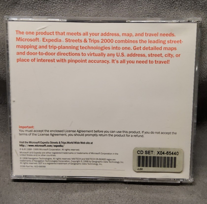 Microsoft Streets & Trips 2000 CD version