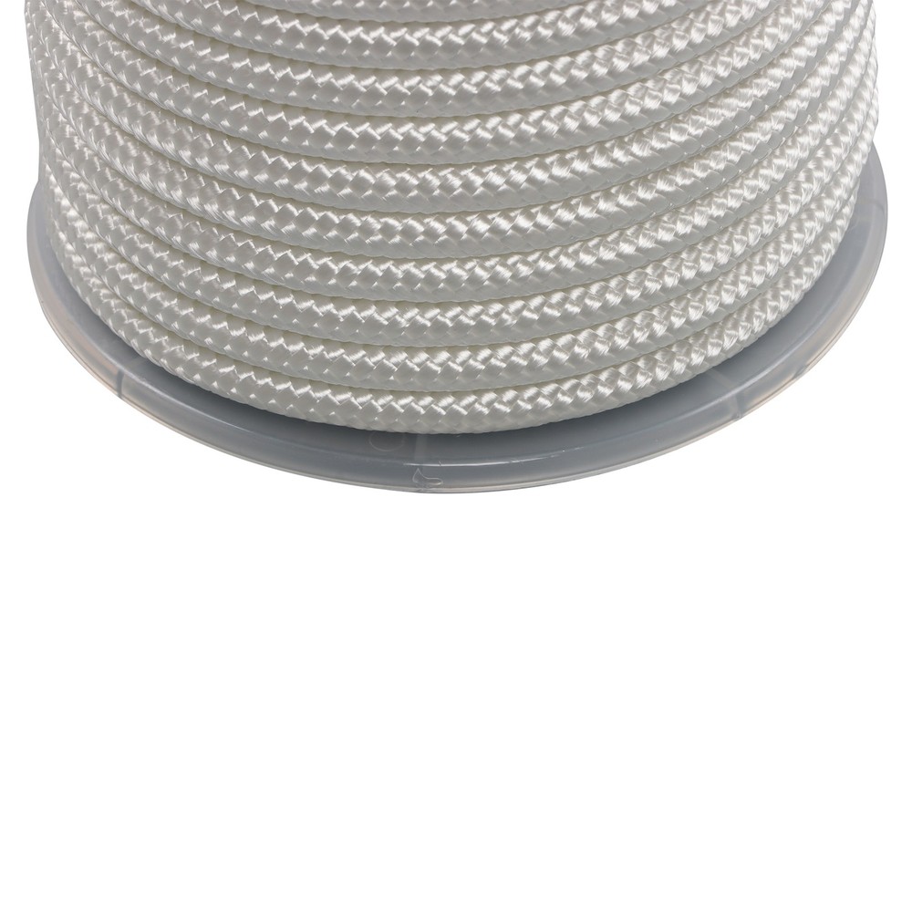 3/8 Inch Nylon Rope 100 Foot Spool 100% Nylon Solid Braid Rope Dyeable White
