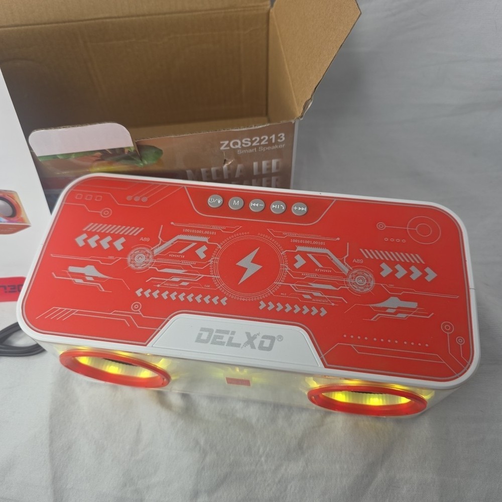 Mecha Led Speaker Light Up Bluetooth Rechargeable Aux Input Micro SD (CUP)