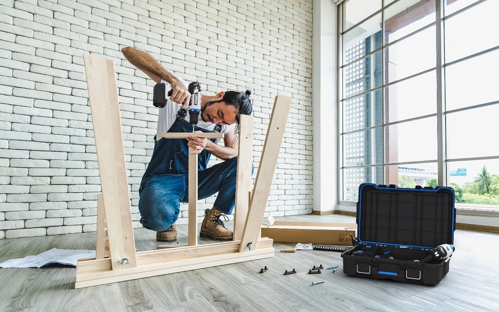 Modular Storage Tool Box, Stack System, Small Blue Organizer & Dividers