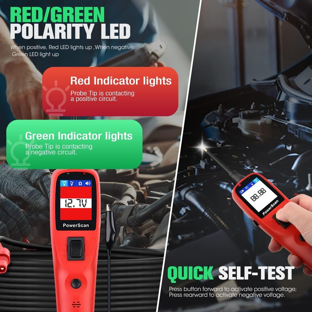 Autel PowerScan PS100 Diagnostic Tool Electrical System 12/24V Circuit Test Lead