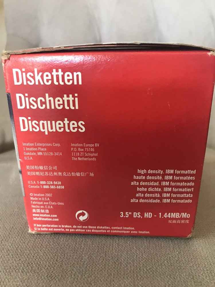 IBM imation 2 HD Diskettes New in Unopened Box Black