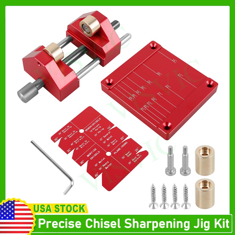 Chisel Sharpening Jig Kit, Honing Guide for 5/32"–3" Chisels, Adjustable Angle