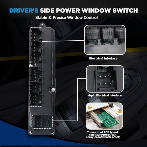 Front Driver Side Power Window Switch for 2007-2013 With Folding Mirrors