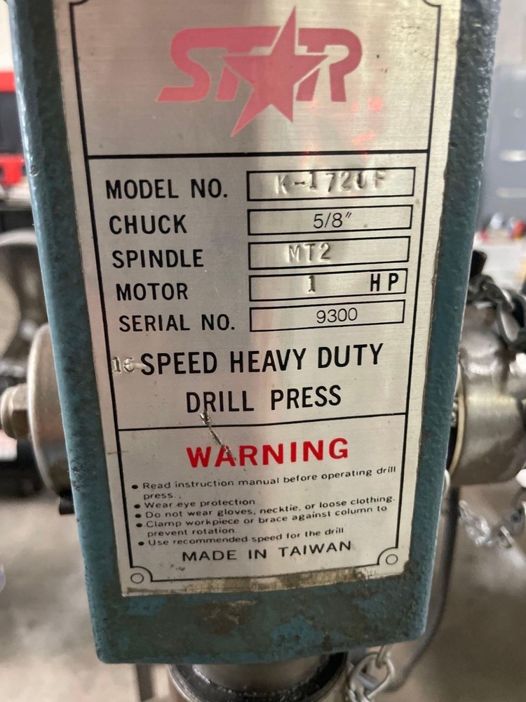 Star K-1720F Drill Press, 1HP