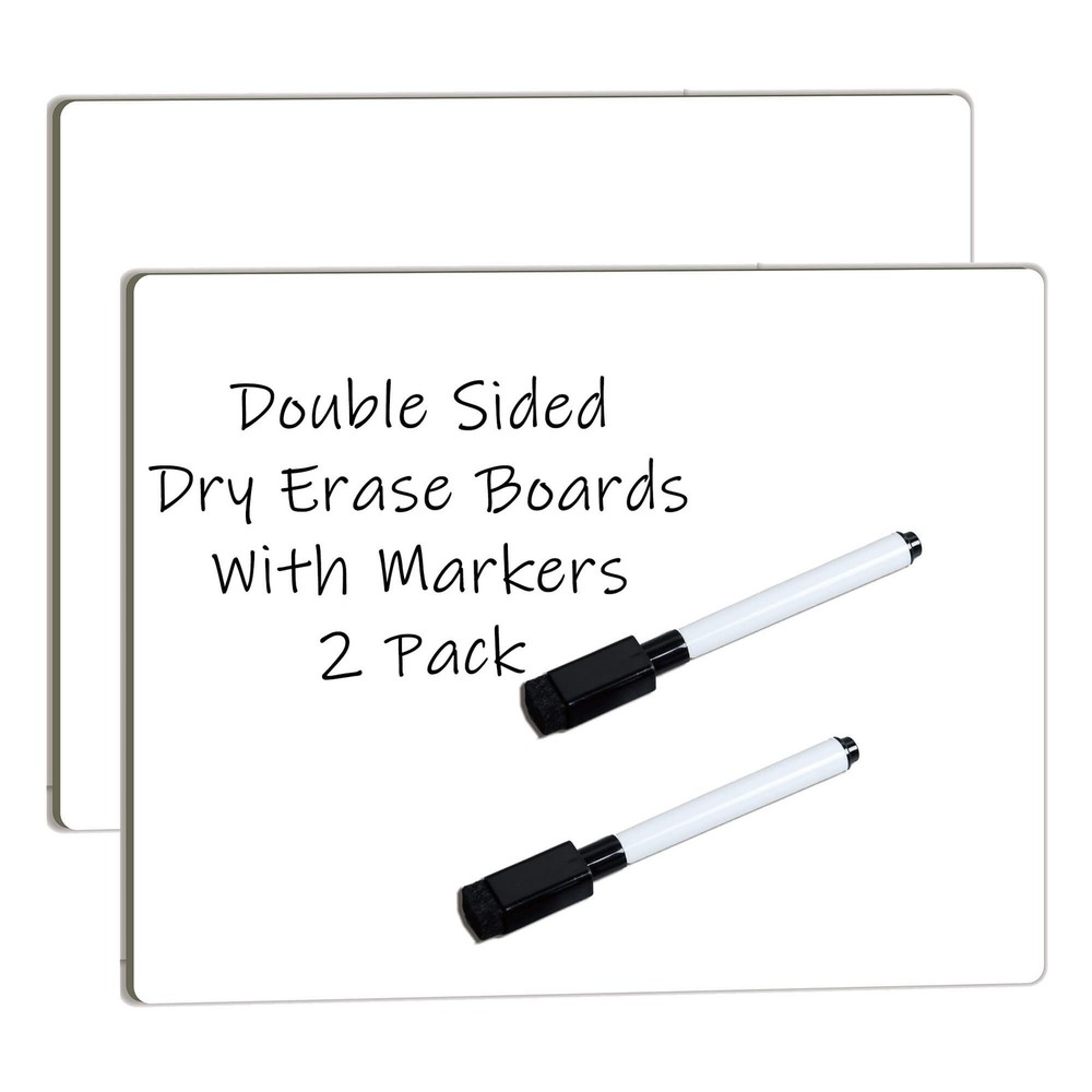 Dry Erase White Board for Student: 2-Pack Personal Whiteboard Lapboard for Ki...