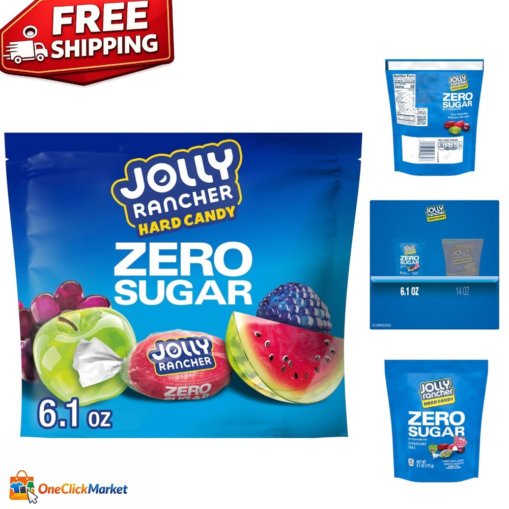 Individually Wrapped Zero Sugar Fruit-Flavored Hard Candy - 6.1 oz for Freshness