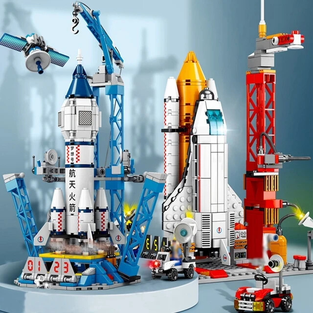 Aviation Spaceport Model Space Shuttle Rocket Launch Center Construction Lego