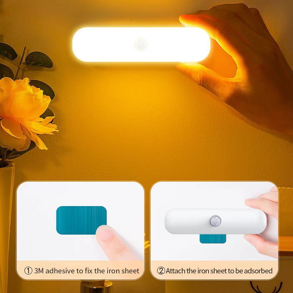 LED motion sensor light, compact wireless cabinet light can be charged by USB