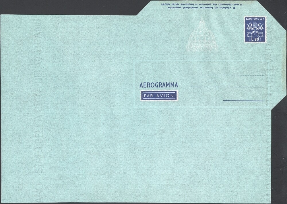 VATICAN, 1951. Aerogramme H&G 5, Mint, Unfolded