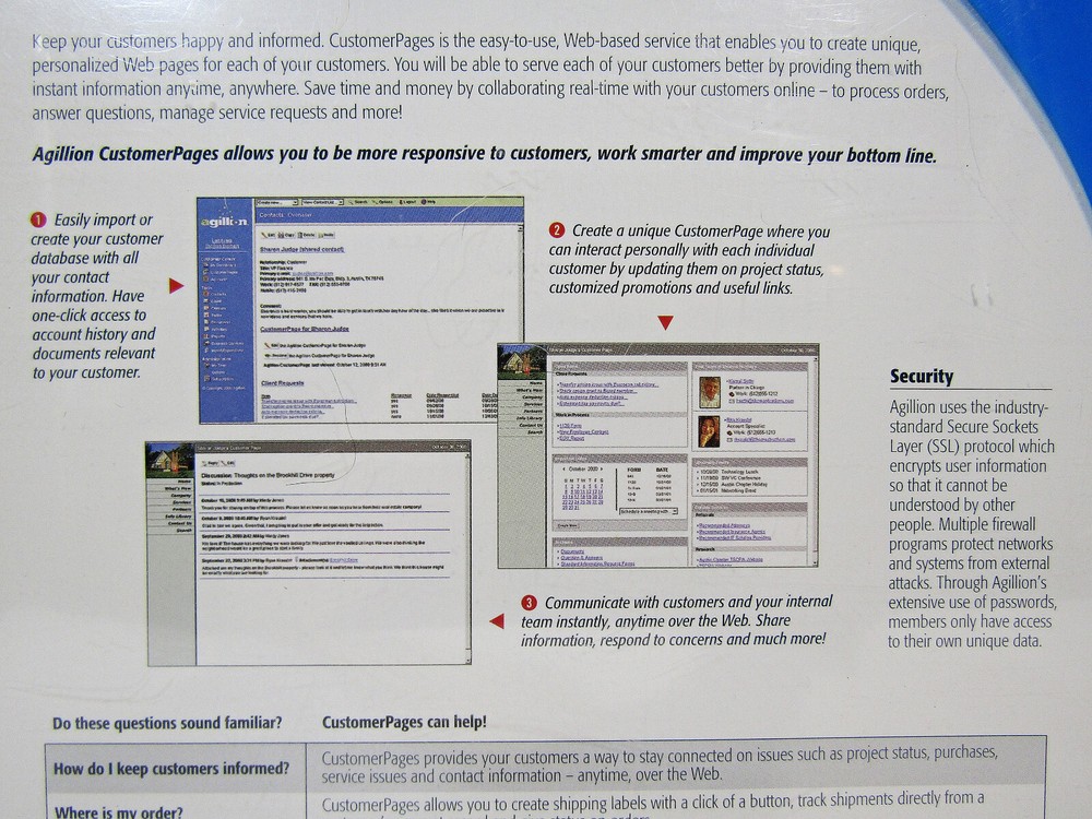 AGILLION Customer Pages Internet Based Application - Serving Customers Online