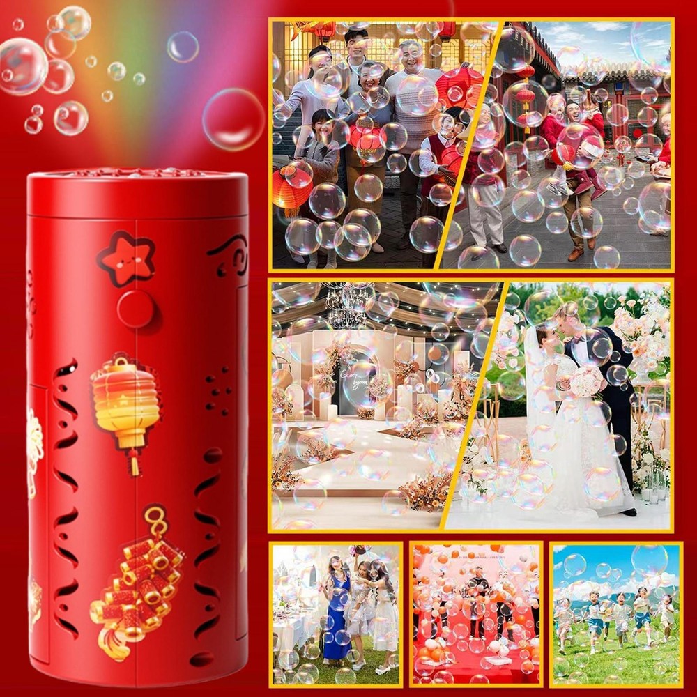 Automatic Firework Bubble Machine with Dynamic Music Light Bubble Toy