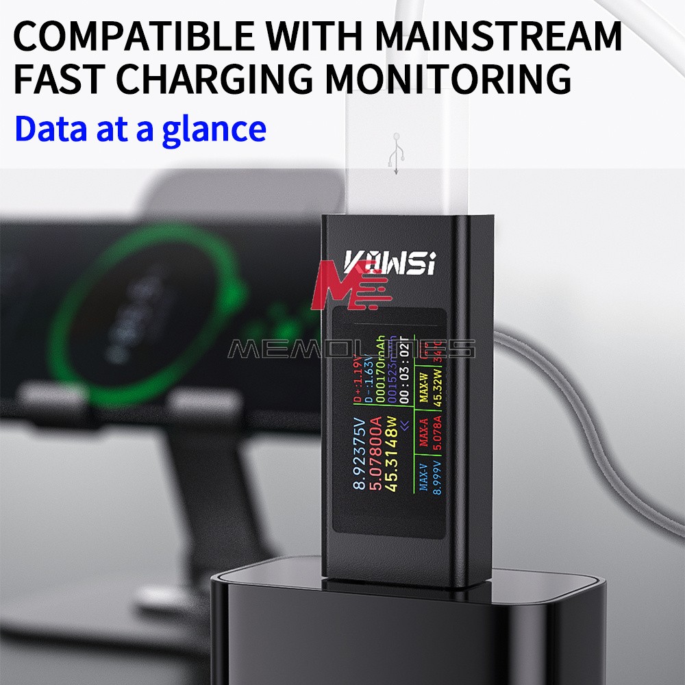 1.06" IPS Multi-function USB Tester Voltage Ammeter Power Meter DC 4-30V 0-8A