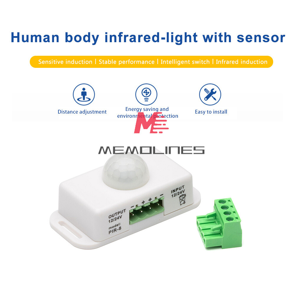 Automatic DC 12-24V 6A/8A infrared PIR Motion Sensor Switch For LED Strip Light