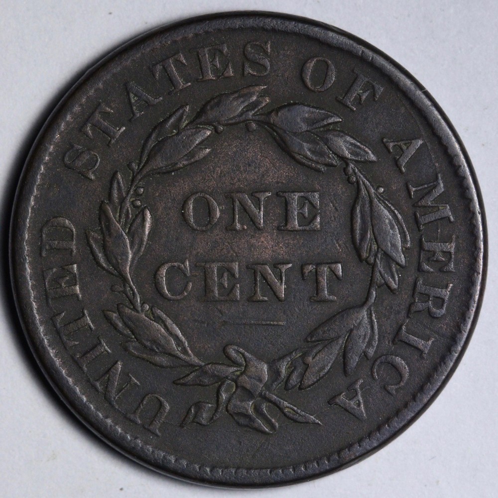 1837 Coronet Head Large Cent VF E124 YXANM