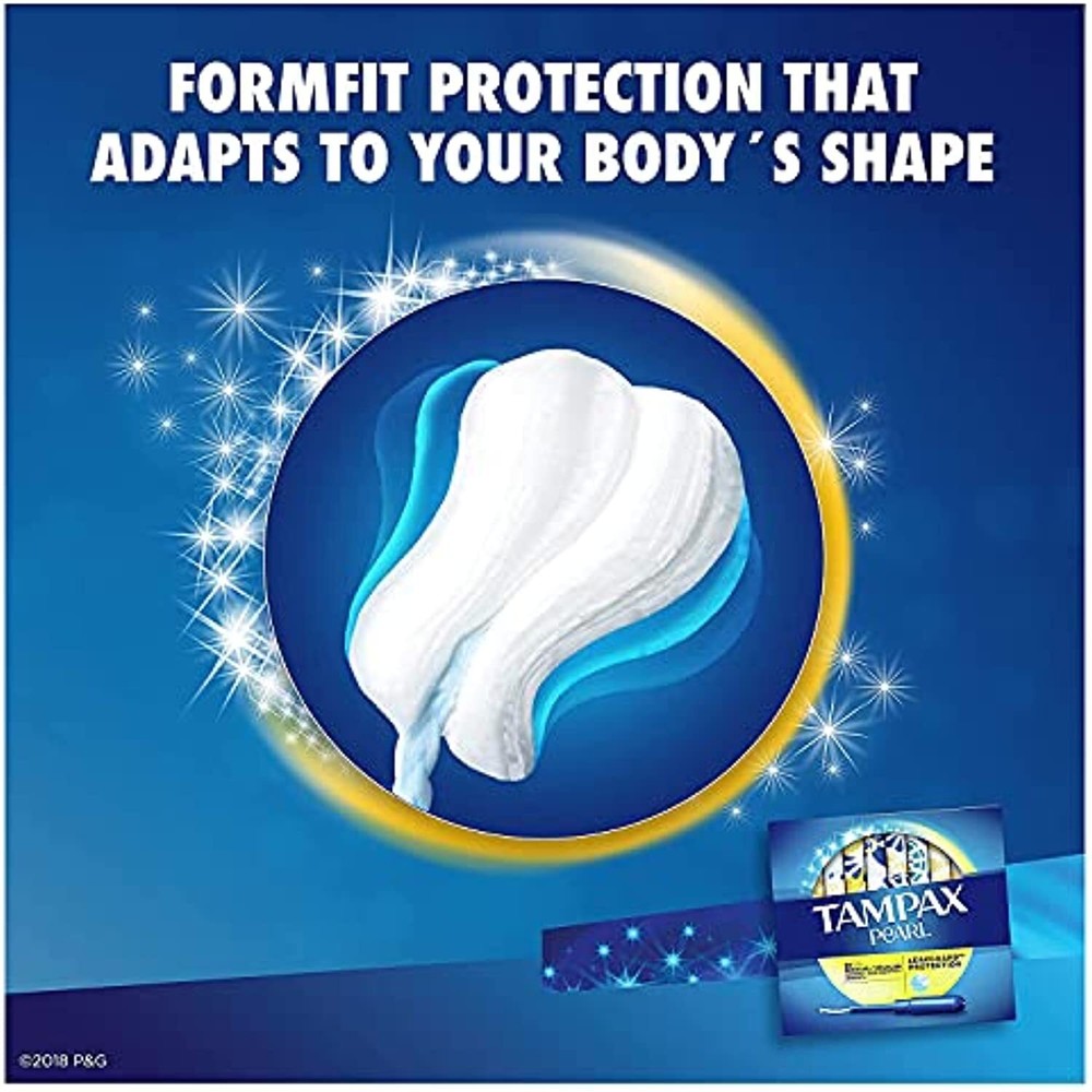 Tampax Pearl Plastic, Antigravity LeakGuard Braid, Regular Absorbency Unscented