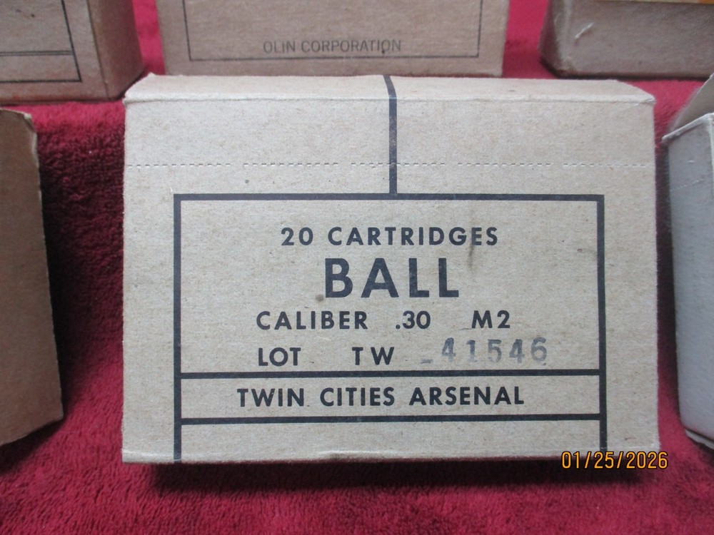 6 Vintage USGI Ammo Boxes, Mixed-Lot, Ammo Boxes, (Empty)