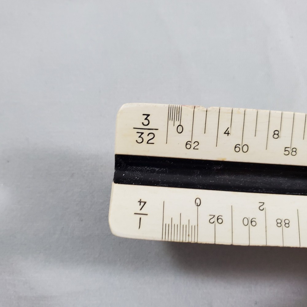 Faber Castell Triangular Engineering Ruler w/ Green Box 883/72 Germany Vintage