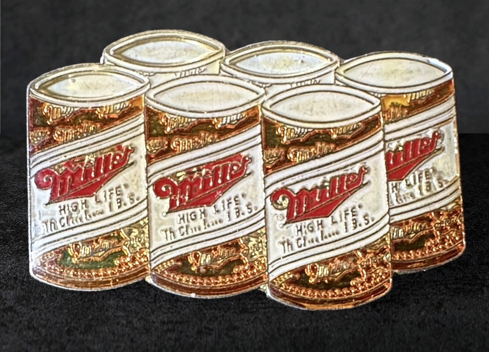 Miller High Life 6 Pack Cans Hat Lapel Pin Pinback