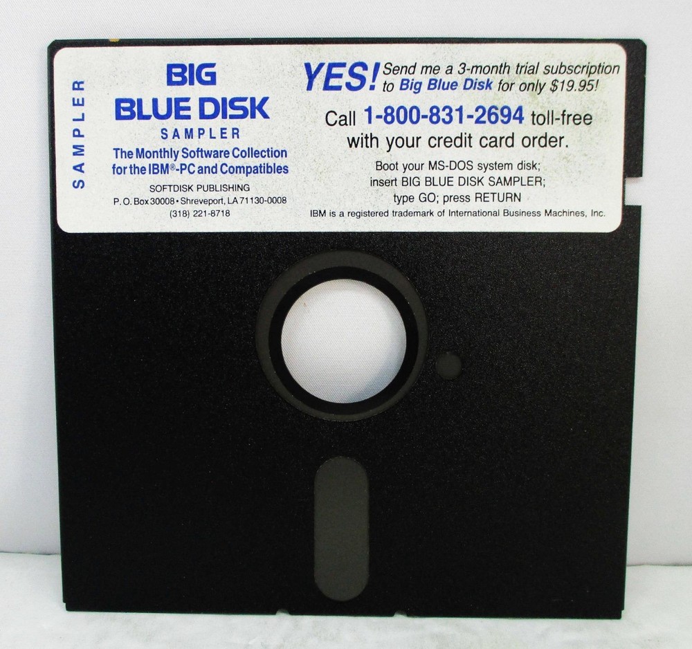 Vintage 1990 IBM Big Blue Disk Sampler on 5.25" PC Floppy Disk - Tested