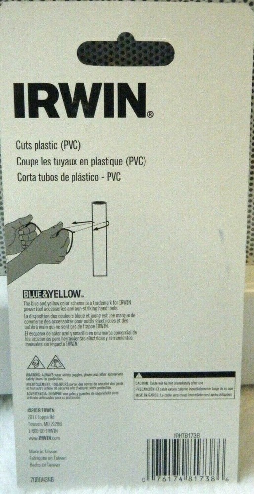 Irwin Pvc Cable Saw ****SHIPS FREE****