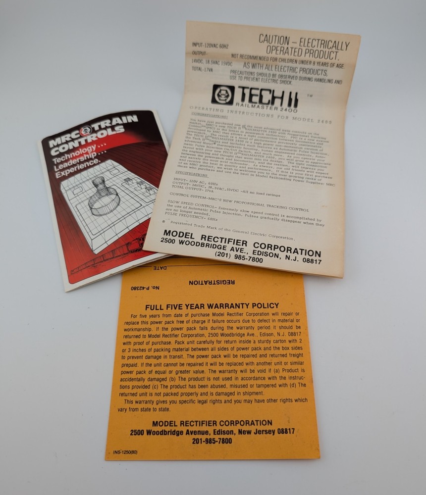 MRC Tech II Railmaster 2400 Model Train Control Powerpack Transformer