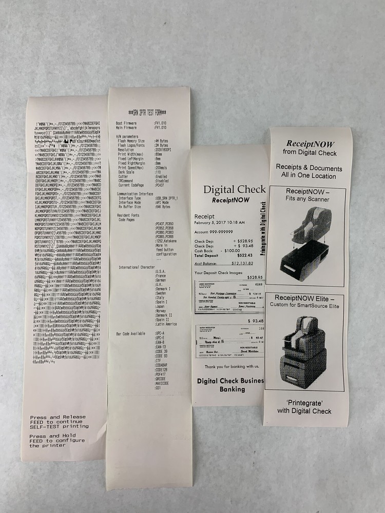 Burroughs SRN2PTR-USB ReceiptNOW Digital Check Printer Tested No PS