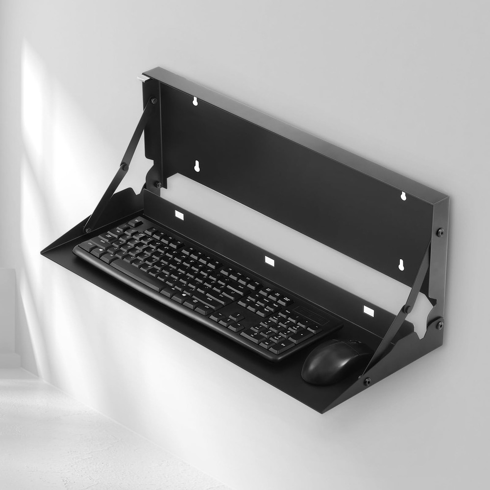 1 Pcs 24 Inch Keyboard Wall Mount Foldable Fits Standard Computer Keyboard Mouse