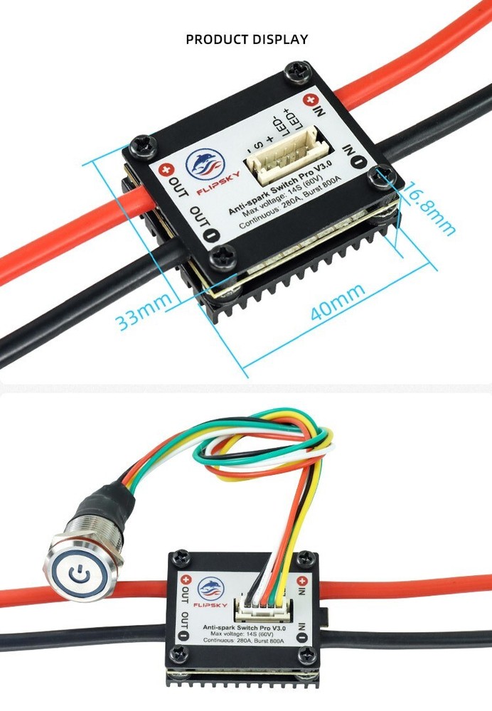 Enhanced version Flipsky 280A Anti-spark Switch pro V3.0 for VESC