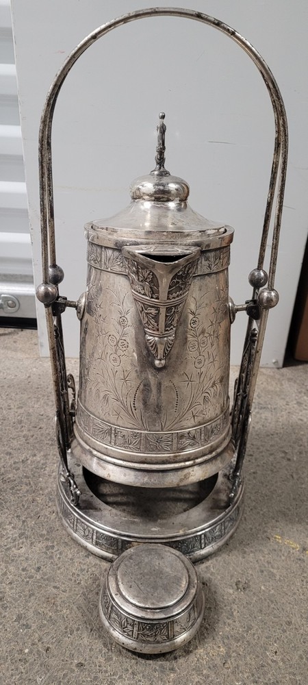 Victorian Pairpoint MFG Co Quadrouple Silverplate tilting pitcher set