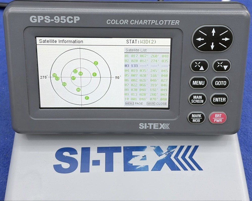 Si-Tex GPS-95CP GPS Chartplotter Display & Cover; Fully Tested & Working