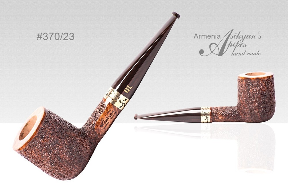 Asikyan Pipe #370/23 Billiard Rusticated  Hand Made