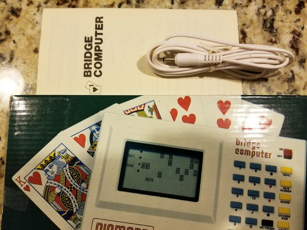 Vintage Diamond Handheld Bridge Computer Game With Box & Instructions 80s