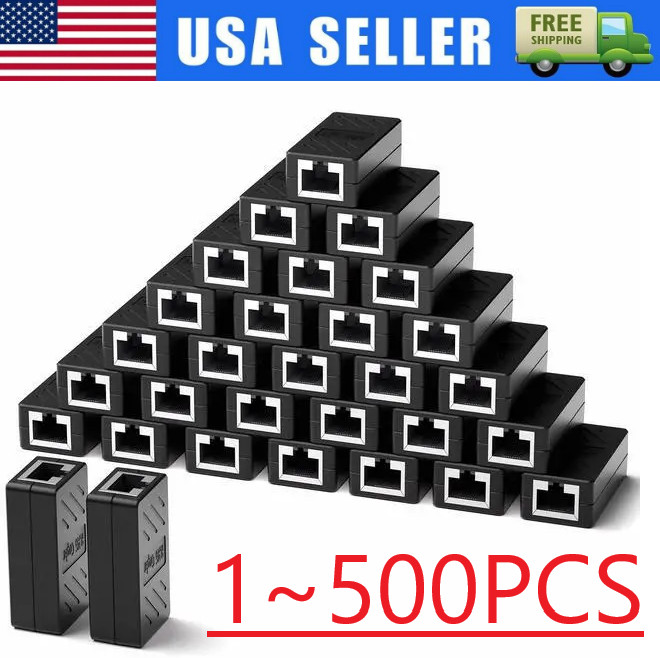 RJ45 Inline Coupler Cat6/Cat5e Ethernet Network Cable Extender Connector Lot