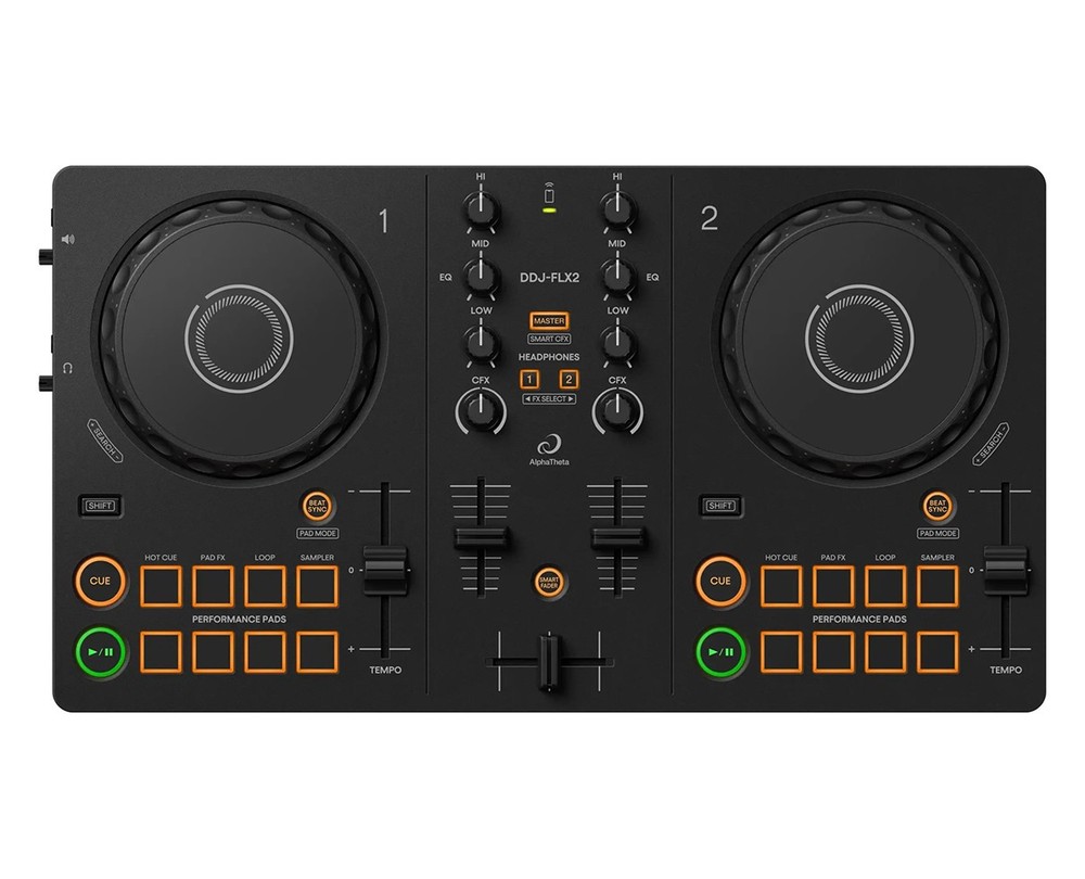 AlphaTheta DDJ-FLX2 Compact 2-Ch Smartphone Tablet PC/Mac DJ Controller