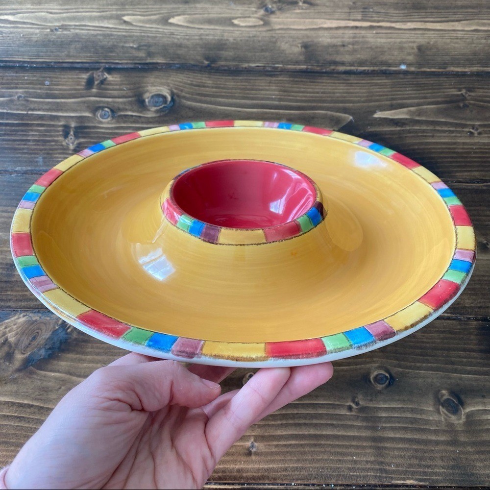 Hand Painted Chips & Salsa Server