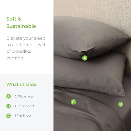 Aloha Soft 4-Piece Sheet Set | | | Made from 100% Split King Shade Gray