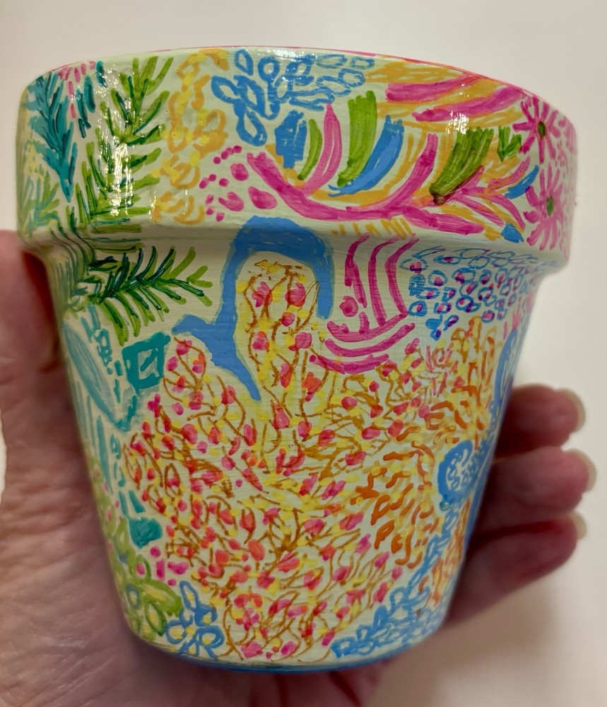 Hand Painted Flower Pot